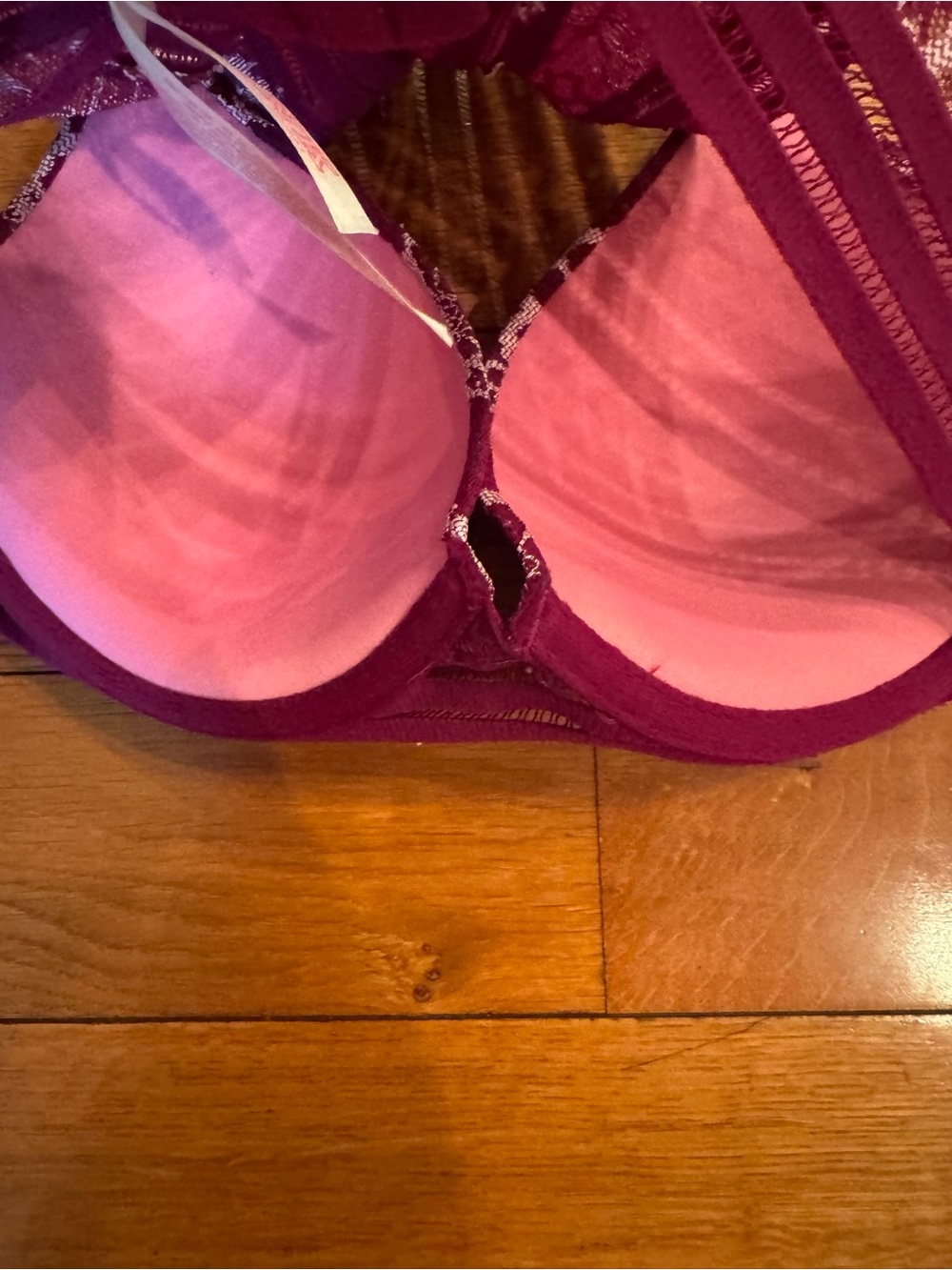 Victoria’s Secret PINK Floral Lace Cage Racerback Bra - 34B EUC - Picture 2 of 5